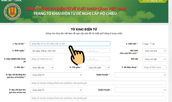 ứng dụng làm hộ chiếu online