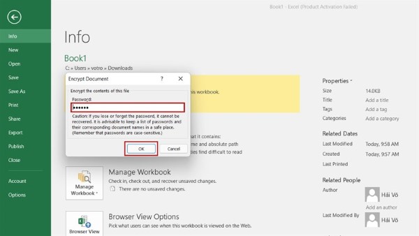 Bỏ pass file Excel