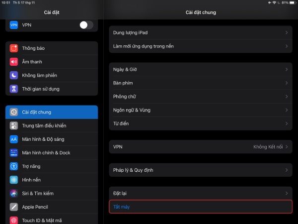 Cách tắt nguồn iPad