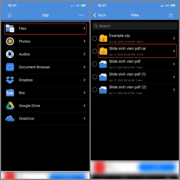 Cách mở file rar trên iphone