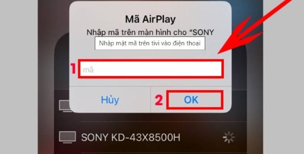Cách phản chiếu màn hình iPhone lên tivi sony