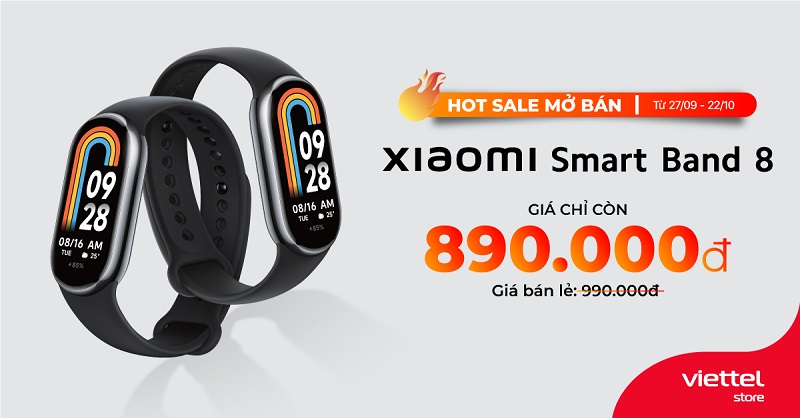Hot sale mở bán – Xiaomi Smart Band 8 giá giảm chỉ còn 890.000đ
