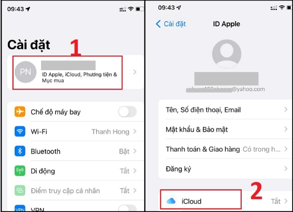Không đăng nhập được icloud