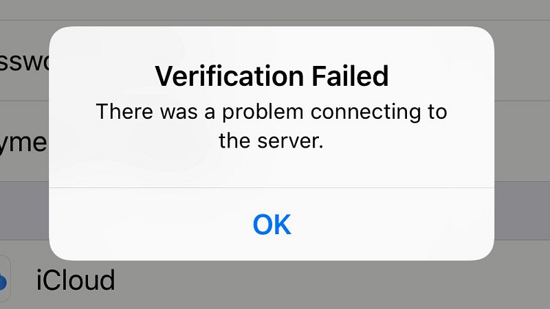 Không thể xác minh iCloud