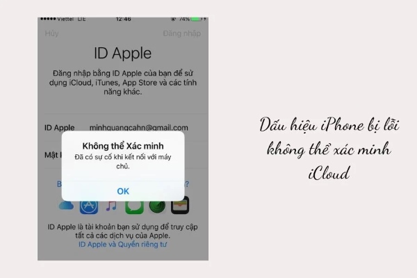 Không thể xác minh iCloud