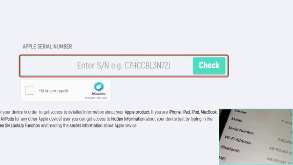 Kiểm tra năm sản xuất iPhone