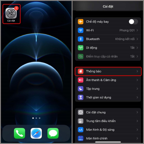 Lỗi thông báo trên iPhone