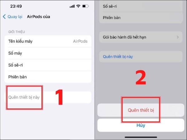 reset tai nghe Airpods