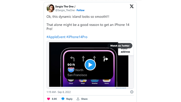 Minh chứng cho việc Dynamic Island trên iPhone 14 Pro và Pro Max nhận được hưởng ứng tích cực từ người dùng