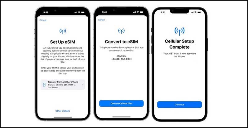 Thiết lập iPhone 15 với tính năng "eSIM Quick Transfer"