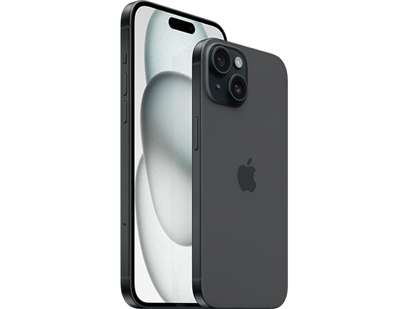 Cận cảnh iPhone 15 màu Đen (Black) nhìn từ hướng nghiêng