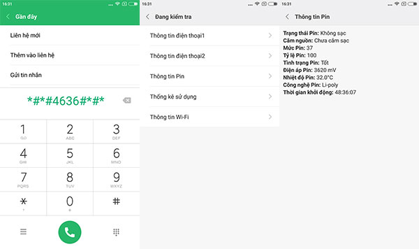 kiểm tra pin samsung