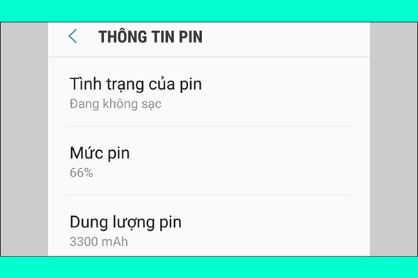 kiểm tra pin samsung