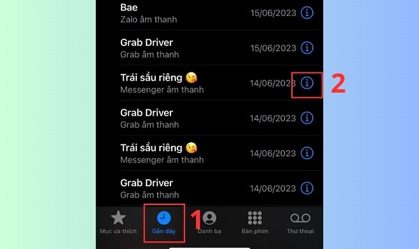 Lịch sử cuộc gọi iPhone