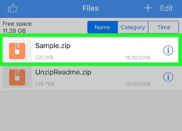mở file zip trên iphone