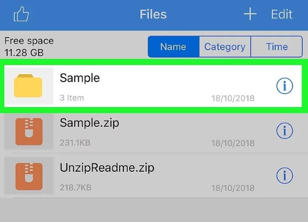 mở file zip trên iphone