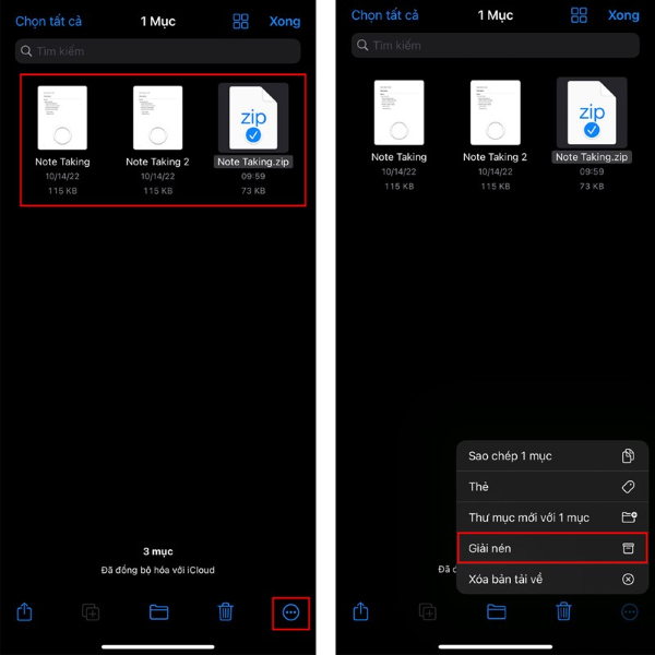 mở file zip trên iphone