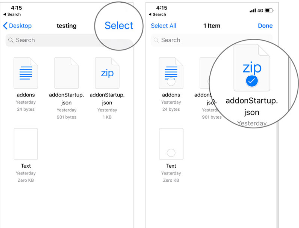 mở file zip trên iphone