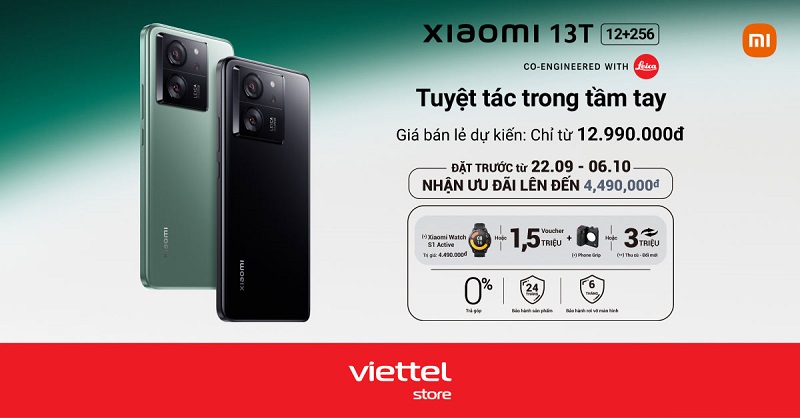 Đặt trước Xiaomi 13T (12+256GB) nhận ngay bộ quà tặng lên tới 4.490.000đ