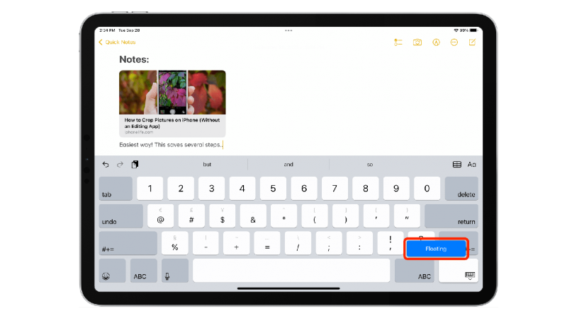 Bàn phím iPad bị thu nhỏ, làm sao để khôi phục trở lại?