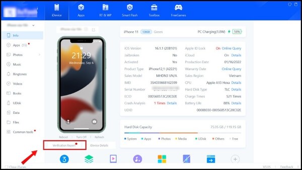 cách kiểm tra pin iphone đã bị thay chưa