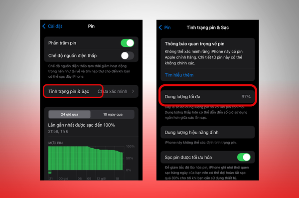 cách kiểm tra pin iphone đã bị thay chưa