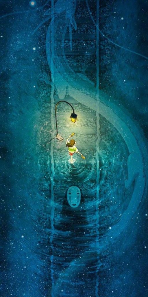 Hình nền iPhone 15 chủ đề phim hoạt hình Vùng đất linh hồn