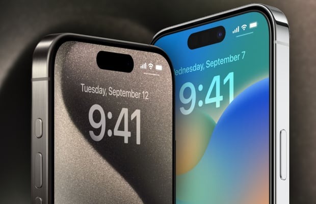 Trên màn hình iPhone 15 Series, có hai mã QR siêu nhỏ