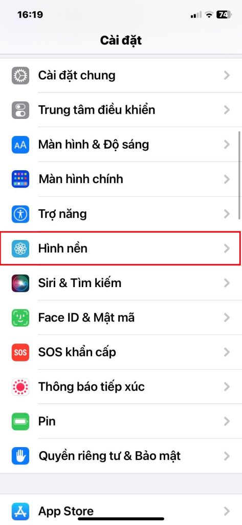 Để thiết lập hình nền mới cho iPhone 15, truy cập vào mục Hình nền trong Cài đặt