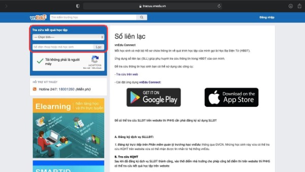 Truy cập vnedu.vn đăng nhập