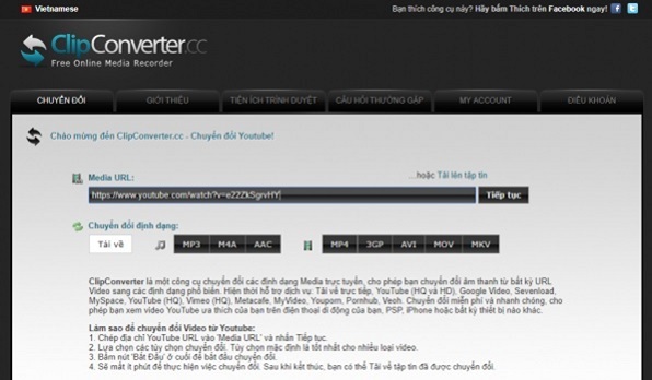 Sử dụng ClipConverter
