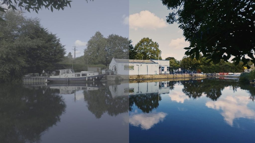 So sánh video định dạng log trước và sau khi chỉnh màu cơ bản 