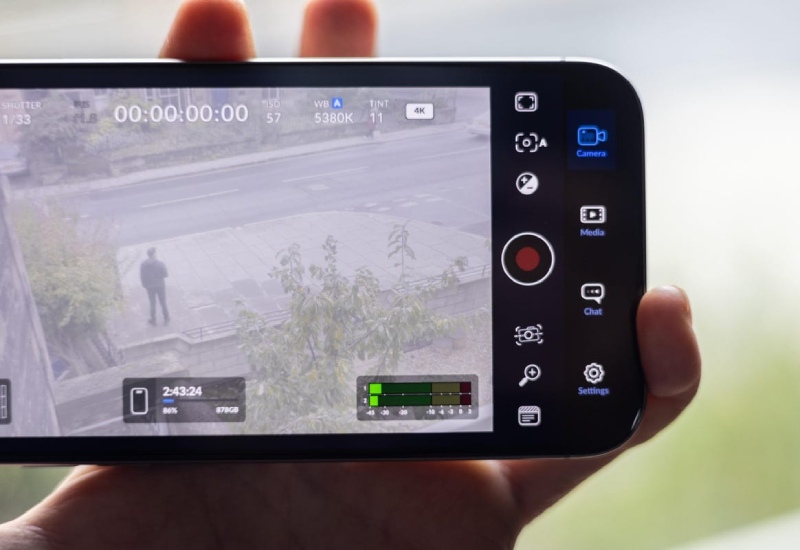 Giao diện khi ghi hình của BlackMagic Camera