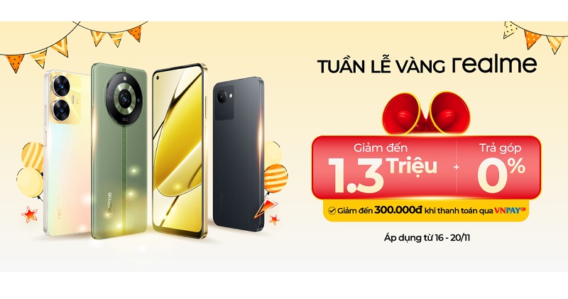 Tuần lễ vàng realme, giảm đến 1.300.000 đồng