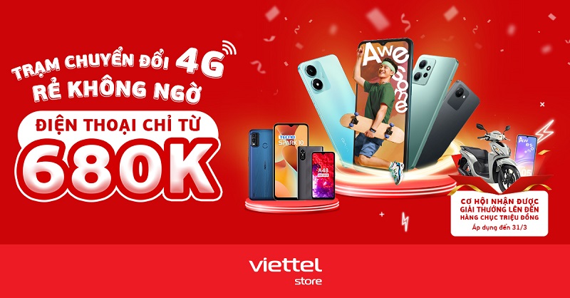 Trạm chuyển đổi 4G – Rẻ không ngờ – Điện thoại 4G chỉ từ 390.000 đồng