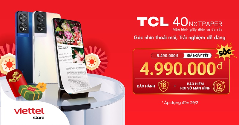 Điện thoại TCL 40 NXTPAPER – Màn hình giấy điện tử đa sắc giá ngày Tết chỉ 4.990.000đ