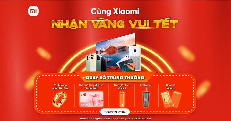 Cùng Xiaomi nhận vàng vui Tết