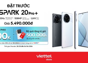 Đặt trước TECNO Spark 20 Pro+ nhận ngay PMH 600.000 đồng cùng bộ quà tặng hấp dẫn