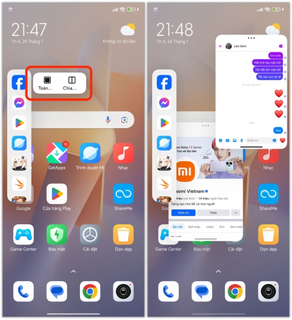Tính năng Thanh bên trên Xiaomi HyperOS 