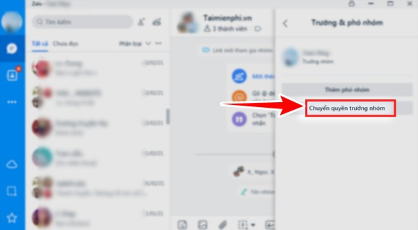 Chuyển quyền trưởng nhóm.