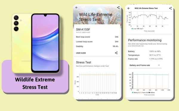 Kết quả bài kiểm tra thông qua ứng dụng Wild Life Extreme Stress Test.