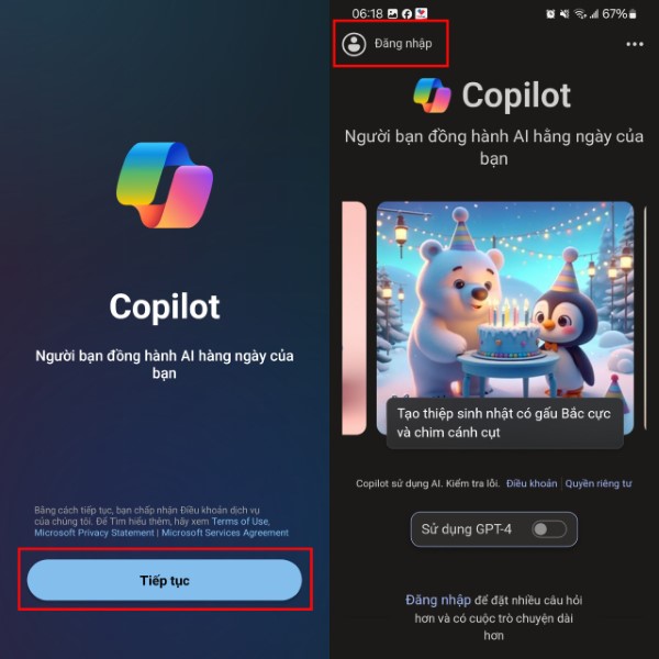Chọn vào Tiếp tục.