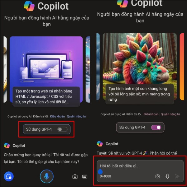 Bật chức năng Sử dụng GPT-4.