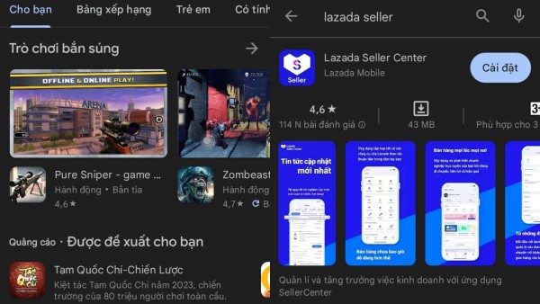 Tải và cài đặt Lazada Seller Center.