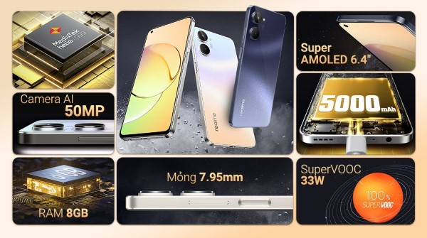 realme 10 nổi bật trong phần khúc giá tầm trung.