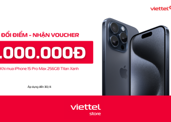 Giảm ngay 1.000.000đ cho iPhone 15 Pro Max 256GB Titan Xanh khi đổi điểm Viettel++