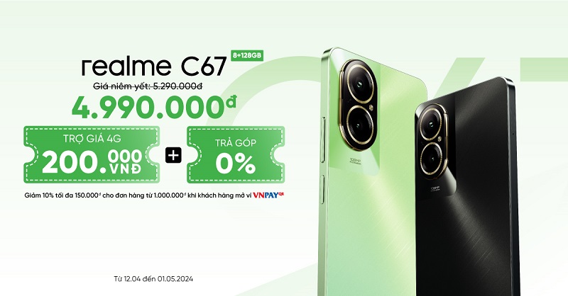 Mua realme C67 tại Viettel Store giá chỉ 4.990.000 đồng
