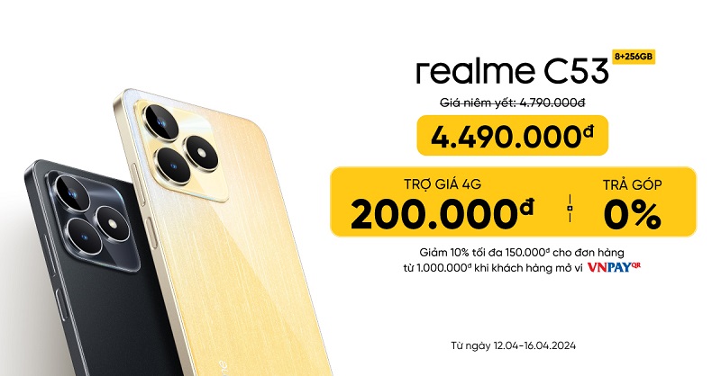 realme C53 chính thức bán tại Viettel Store giá chỉ 4.490.000 đồng