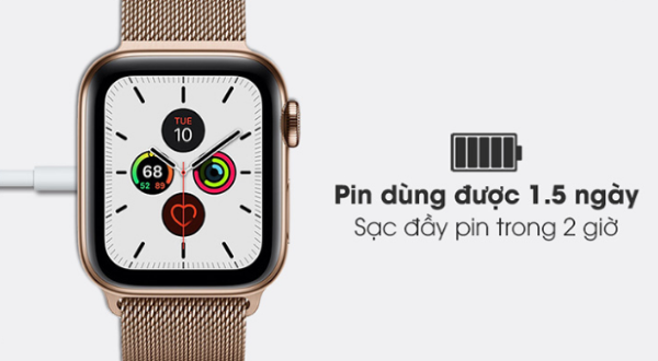 Apple Watch Series 5 có thời lượng sử dụng tốt hơn.