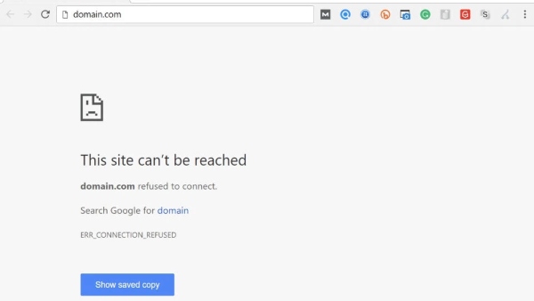 Dấu hiệu lỗi ERR_CONNECTION_REFUSED